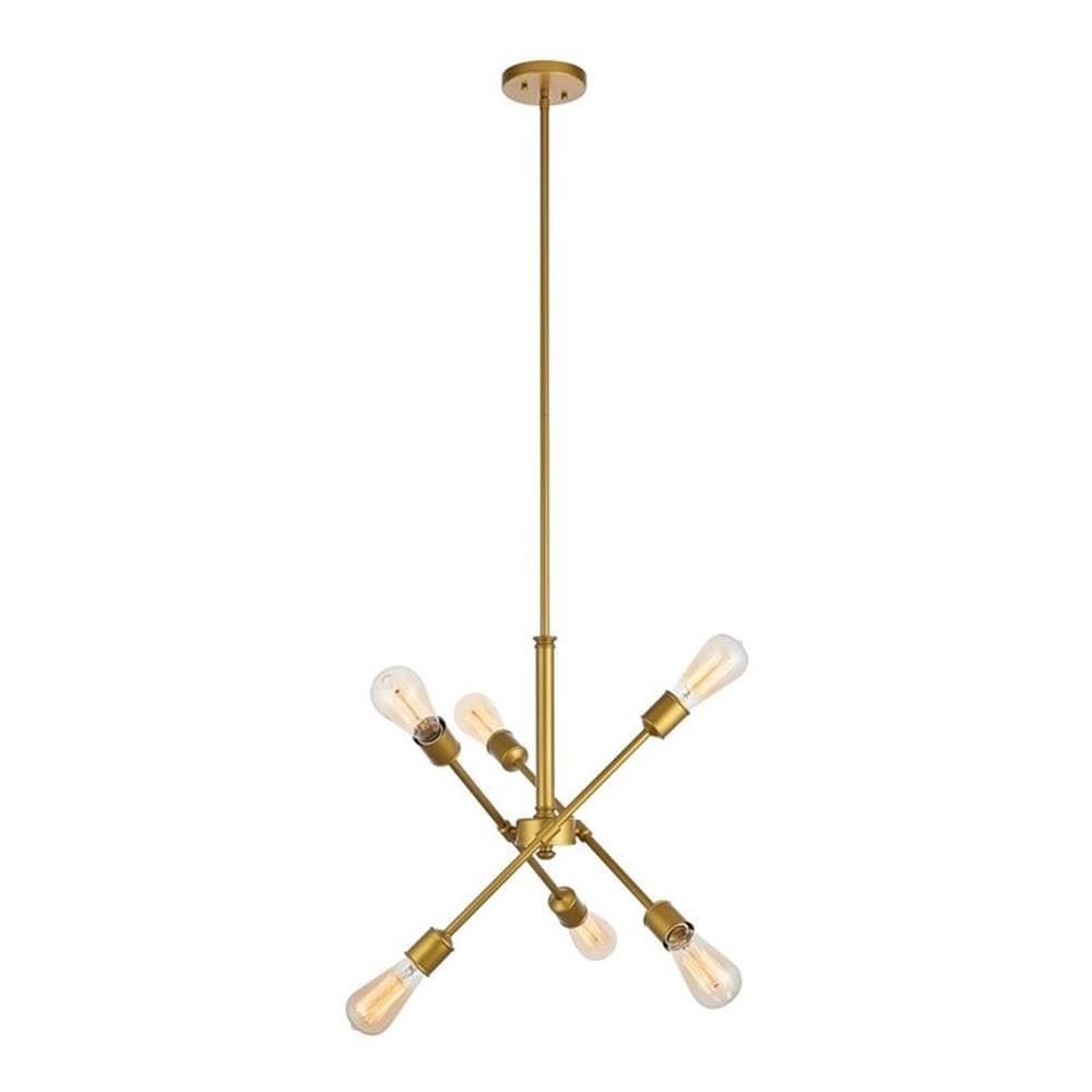 Living District Indoor Modern Home Decorative Bright Ceiling Axel 6 Lights Brass Pendant
