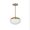 Elegant Lighting Living District Eclipse 1-Light Metal & Glass Pendant in Brass/Frosted White view 4