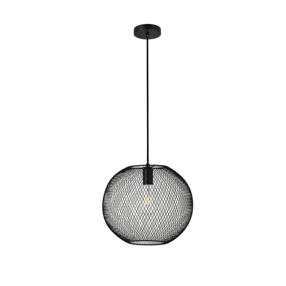 Elegant Lighting Living District Keller 1-Light Mid-Century Metal Pendant - Black