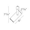 LED2020 Silo X20 Beamshift Track Head 2700K in Brushed Brass for J or J2 Track view 4