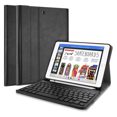ProCase Keyboard Case for iPad 9.7 2018/2017, Slim Shell Lightweight Smart Cover with Magnetically Detachable Wireless Keyboard for Apple iPad 9.7 Inch Black