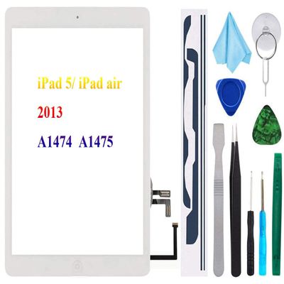 T Phael White Digitizer Repair Kit for iPad 5 A1474 A1475 A1476,iPad5 iPad Air 1st Touch Screen Digitizer Replacement Assembly -Inc Home Button +Camera Holder+ Pre-Installed Adhesive +Tools Kit