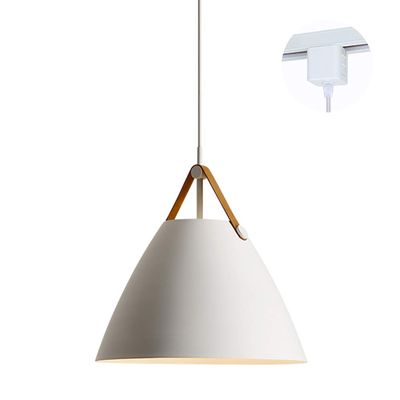 ANYE White Color Lampshade H-Type Track Light Pendants Nordic Chandelier Modern Minimalist Pendant Lighting E26 Bulb Not Included