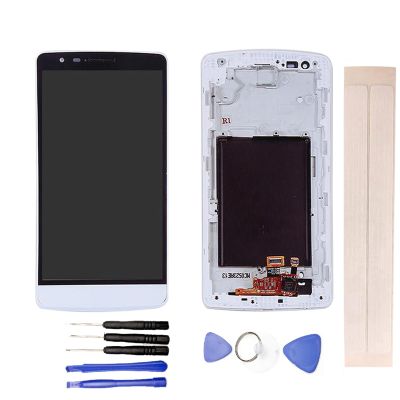 JayTong LCD Display & Replacement Touch Screen Digitizer Assembly with Free Tools for L-G G3 Mini D722 D724 D725 D728 White with Frame