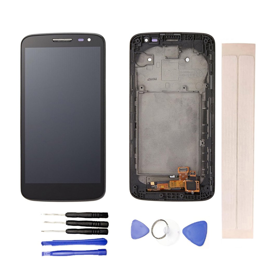 JayTong LCD Display & Replacement Touch Screen Digitizer Assembly with Free Tools for L-G G2 Mini D620 D618 D621 D625 Black with Frame