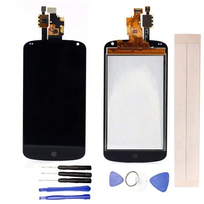 JayTong LCD Display & Replacement Touch Screen Digitizer Assembly with Free Tools for L-G Nexus 4 E960 Black