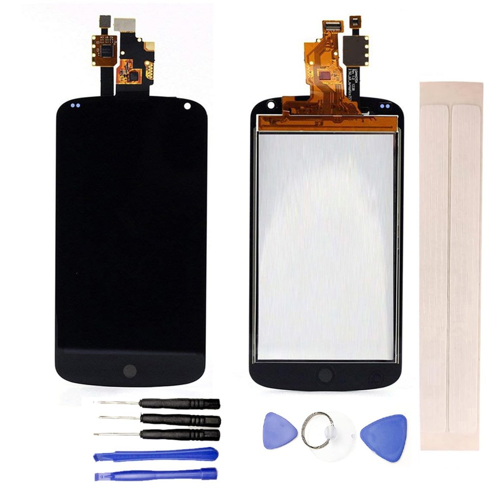 JayTong LCD Display & Replacement Touch Screen Digitizer Assembly with Free Tools for L-G Nexus 4 E960 Black