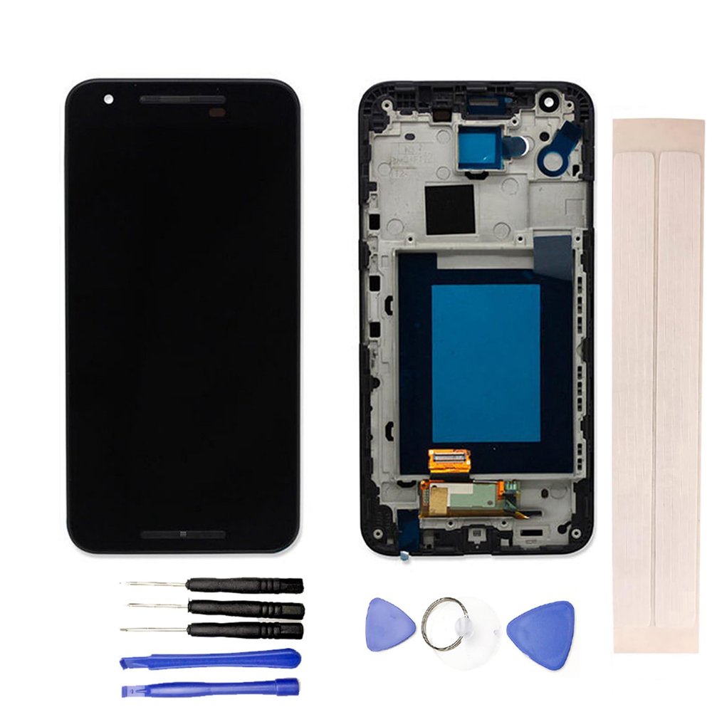 JayTong LCD Display & Replacement Touch Screen Digitizer Assembly with Free Tools for L-G Nexus 5X H790 H791 H795 Black with Frame