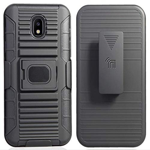Nakedcellphone Rugged Combo for Samsung Galaxy J7 2018 Case - Black