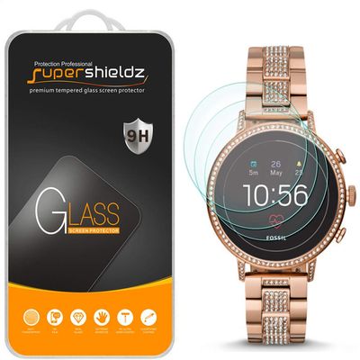 Supershieldz (3 Pack) Designed for Fossil Q Venture HR Gen 4 Smartwatch Tempered Glass Screen Protector, Anti Scratch, Bubble Free