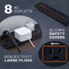ECHOGEAR ShockBlocker 8 Outlet Surge Protector Power Strip - Slim Design Can Power & Protect Your Entire TV, Office, Or Gaming Setup - Advanced Surge Suppressor with 3420 Joules of Protection view 3