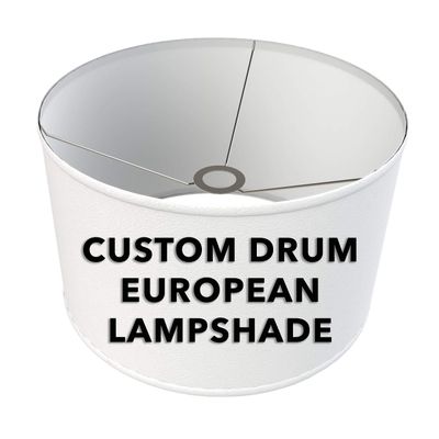 FenchelShades.com Fully Customizable Drum Lampshade with European-Style Attachment. Virtually Any Size or Color. Custom Made in USA.