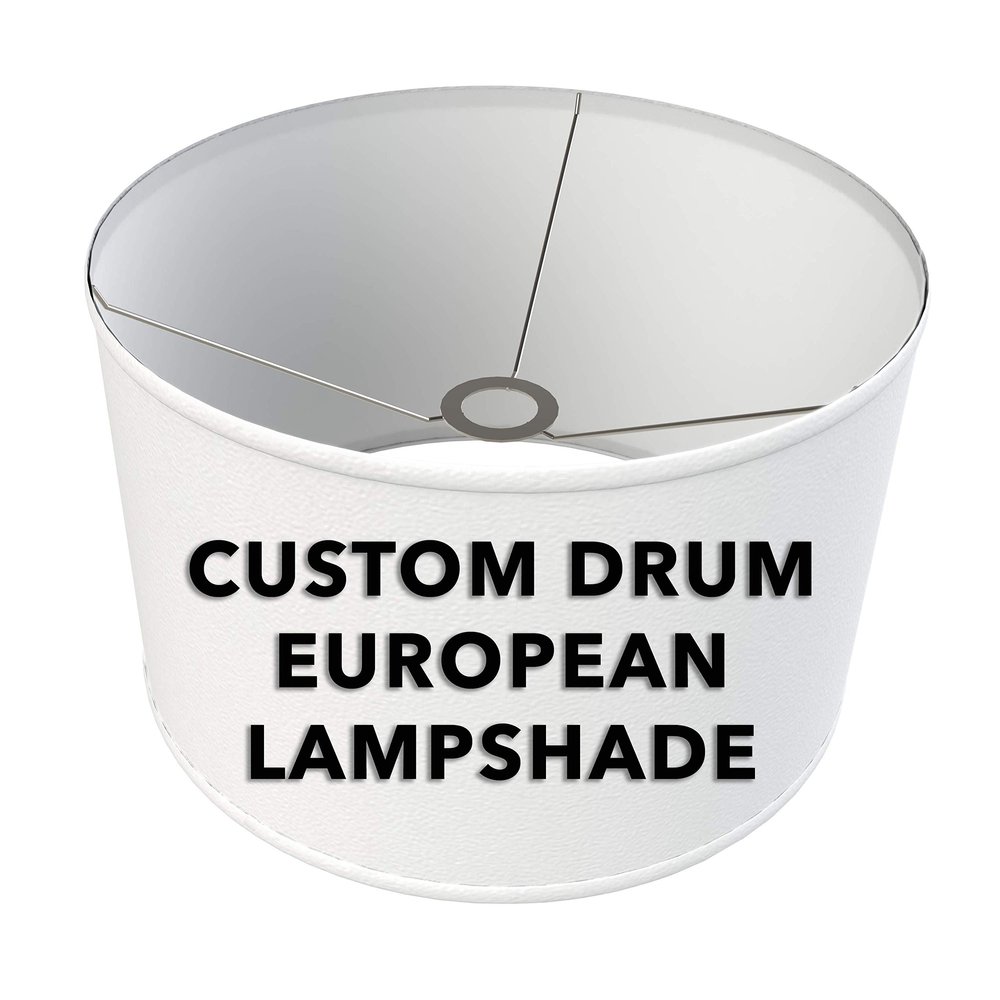 FenchelShades.com Fully Customizable Drum Lampshade with European-Style Attachment. Virtually Any Size or Color. Custom Made in USA.