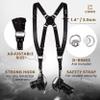 C Coiro Camera Harness for 2 Cameras  Dual Shoulder Leather Camera Strap  Double Camera Harness for DSLR/SLR, Camera Straps for Photographers of All Levels, Standard Straps/Color Black view 2