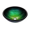KRAUS Nei Glass Vessel Sink in Green with Ramus Faucet in Oil Rubbed Bronze view 2