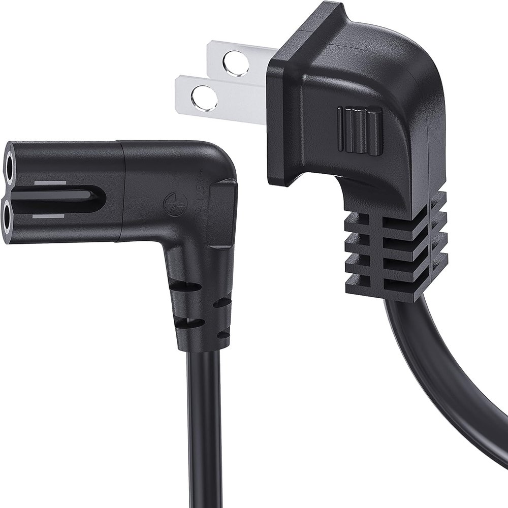 12 Foot Replacement TV Power Cord for Samsung PN 3903-000853 3903-000599 90 Angled 2 prong Figure 8