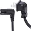 12 Foot Replacement TV Power Cord for Samsung PN 3903-000853 3903-000599 90 Angled 2 prong Figure 8 view 1