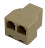 MyCableMart RJ11 Modular Telephone T-Adapter, 1-Female to 2-Female, Ivory view 1