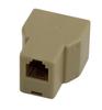 MyCableMart RJ11 Modular Telephone T-Adapter, 1-Female to 2-Female, Ivory view 2