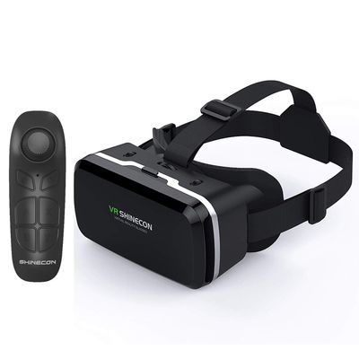 HD Virtual Reality Headset w/Controller/Gamepad,VR Headsets for iPhone/Android,3D VR Glasses for TV, Movies & Video Games-VR Goggles Compatible with iOS, Android Phones