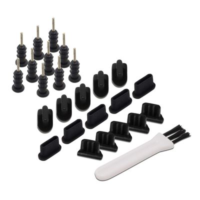 Multi Port Dust Plug Kit 25 Pieces for USB C, Lightning, Micro USB, 3.5mm