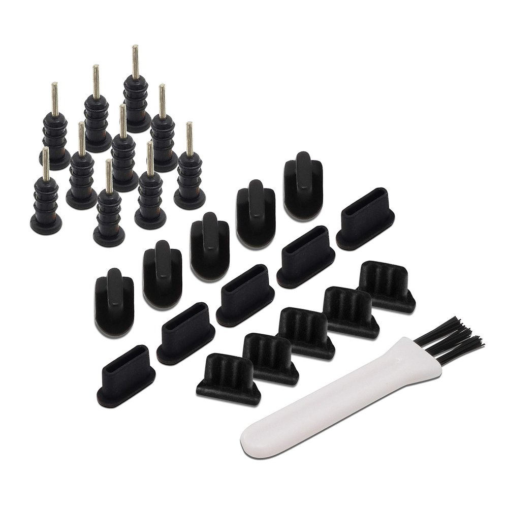 Multi Port Dust Plug Kit 25 Pieces for USB C, Lightning, Micro USB, 3.5mm
