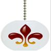 Red and Yellow Fleur de Lis Solid Ceramic Fan Pull view 1
