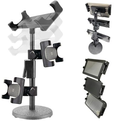 Accessory Basics Universal Tablet/Smartphone 3 in 1 Metal Base CounterTop Table DoorDash Postmate Grubhub Uber Eats Mount Stand for 6 to 13" Screen Tablets and Smartphones