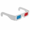 50 Pairs - Flat- 3D Glasses Red and Cyan White Frame Anaglyph Cardboard (Set of 50) view 2