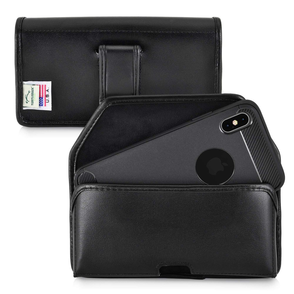 Turtleback Holster Designed for iPhone 11 Pro Max (2019) and iPhone Xs MAX (2018) Belt Case Black Leather Pouch with Executive Belt Clip, Horizontal