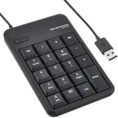 ELECOM Numeric Keypad, Portable, USB keypad, TK-TCM011BK, Black