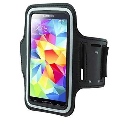 Armband Sports Gym Workout Cover Case Arm Strap Jogging Band Neoprene Black for Verizon Samsung Galaxy J3 - Verizon Samsung Galaxy J3 Eclipse - Verizon Samsung Galaxy J3 V