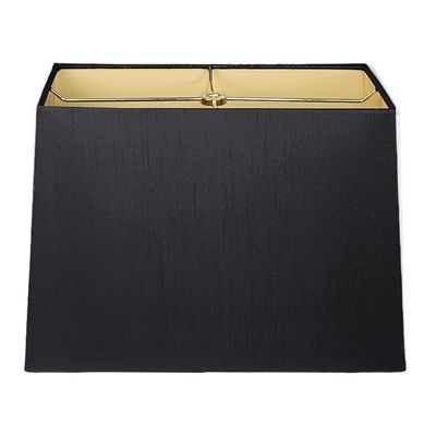 Royal Designs, Inc. HB-613-18BLK Rectangle Hardback Lamp Shade, (8 x 16) x (10 x 18) x 12, Black with Gold