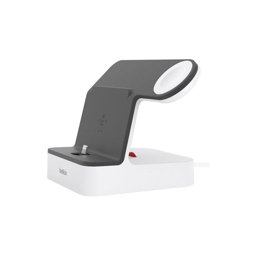 Belkin 2-In-1 Iphone & Apple Watch Charging Dock - Powerhouse Charging Station + Apple Watch Charging Stand - Designed For Iphone 6/7/8/X/Xs/Xr/Xs Max, Apple Watch Series 4, 3, 2, & 1
