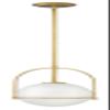 Hinkley Somerset Small Pendant Light  Etched Opal Glass Modern Globe Shade, Adjustable Height, Sloped Ceiling Compatible, Vintage-Inspired Metal Yoke Frame, Dry Rated  Heritage Brass Finish view 1