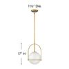 Hinkley Somerset Small Pendant Light  Etched Opal Glass Modern Globe Shade, Adjustable Height, Sloped Ceiling Compatible, Vintage-Inspired Metal Yoke Frame, Dry Rated  Heritage Brass Finish view 3
