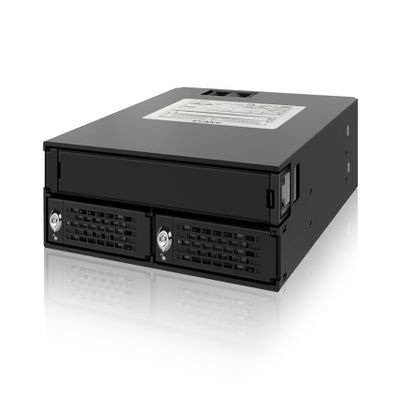 ICY DOCK Full Metal 2 Bay 2.5" SAS/SATA HDD & SSD Backplane Cage with Slim ODD Tray and Locking Trays for External 5.25" Bay | ToughArmor MB994IKO-3SB