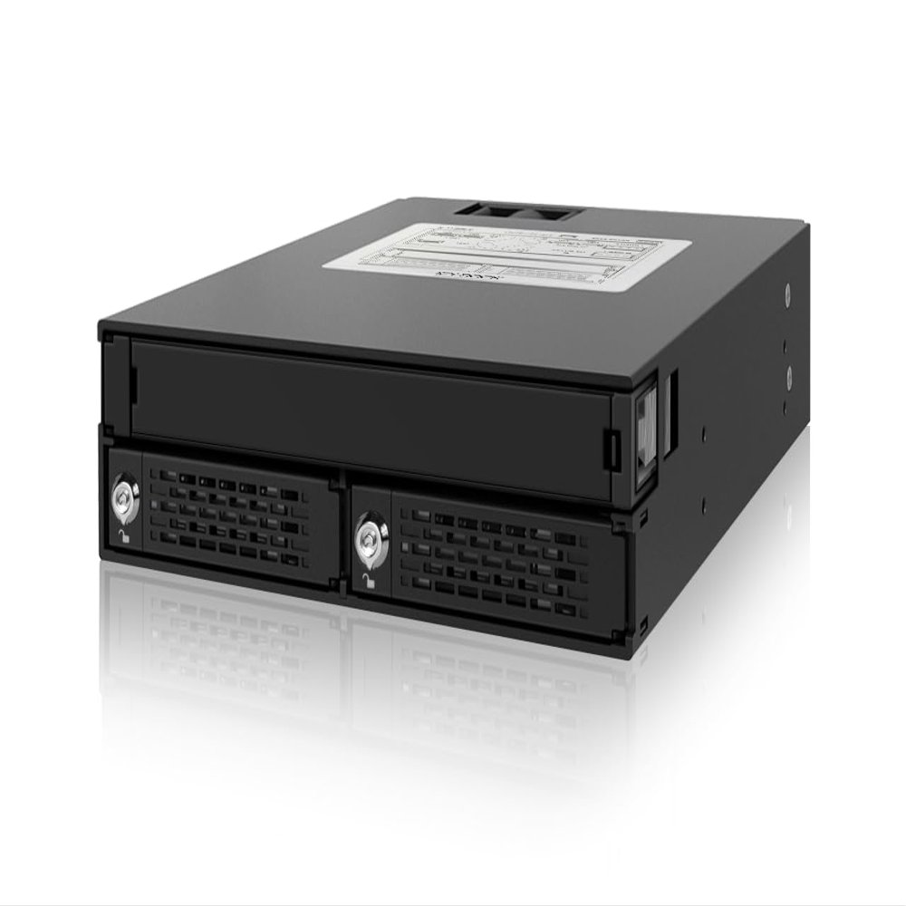 ICY DOCK Full Metal 2 Bay 2.5" SAS/SATA HDD & SSD Backplane Cage with Slim ODD Tray and Locking Trays for External 5.25" Bay | ToughArmor MB994IKO-3SB
