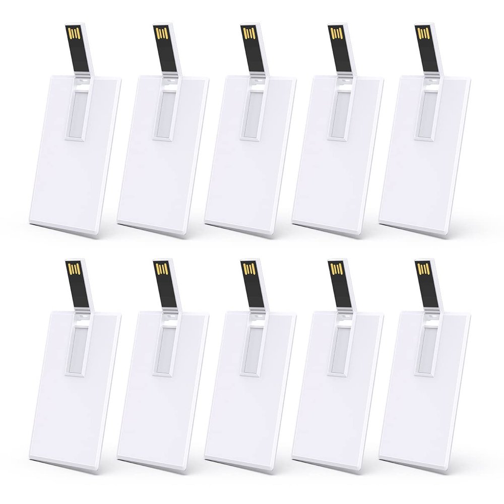 KEXIN USB Flash Drives Credit Card Bank Card Shape Flash Drive Memory Stick Key Credit 2GB 2G USB Drive - Bulk Flash Drives - 50 Pcs (White Card)