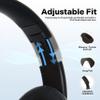 iJoy Bluetooth Headphones Over Ear, Wireless and Wired Foldable Headset Built-in Microphone - (Stealth) Adults Kids Men Women - Audifonos Auriculares Inalambricos view 3