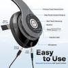 iJoy Bluetooth Headphones Over Ear, Wireless and Wired Foldable Headset Built-in Microphone - (Stealth) Adults Kids Men Women - Audifonos Auriculares Inalambricos view 4