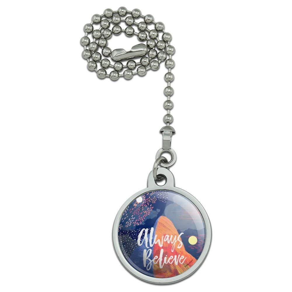 GRAPHICS & MORE Always Believe Mountain Inspirational Ceiling Fan and Light Pull Chain