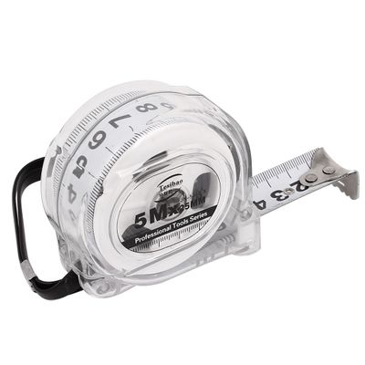 Aexit Clear Plastic Tools & Home Improvement Housing Retractable Metric Ruler Range Measuring Measure Tape Measures Tape 5M