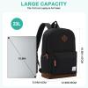 VASCHY Backpack for Men, Unisex Classic Water-resistant College School Backpack Bookbag Laptop Backpack Black view 2