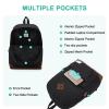 VASCHY Backpack for Men, Unisex Classic Water-resistant College School Backpack Bookbag Laptop Backpack Black view 3