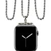 USEE TECH Stainless Steel Chain Necklace Smartwatch Band 38mm Series 3 2 1/40/41mm Series 9 8 7 6 5 4 New Polished Silver Metal Twisted Style Rope Neckband Replacement Accessories view 2