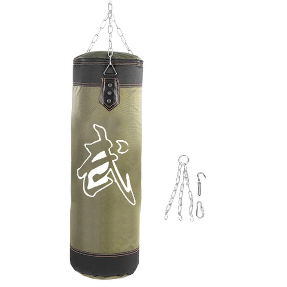 Fitness Sandbags, Empty Punching Bag Hanging Kick Sandbag Karate Training Boxing Fight Sandbag(60cm-Green)
