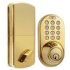 MiLocks TF-02P Keyless Entry Door Lock with Keypad, Auto-Lock Triple Security System, Easy to Install Keypad Door Lock for Interior or Exterior Use, Polished Brass view 1