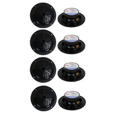 Pyle PLMR41B 4" 100W Dual Cone Waterproof Marine Boat Stereo Speakers (4 Pair)