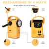 HOSHINE Solar Multi-functional 4-way Powered LED Camping Lantern and Flashlight with AM/FM Radio Cell Phone Charger, Color Yellow view 2